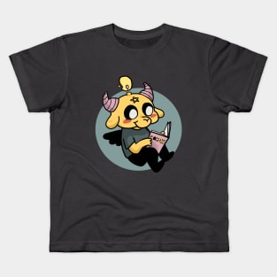 Cute Baphomet Reading Magazine Kids T-Shirt